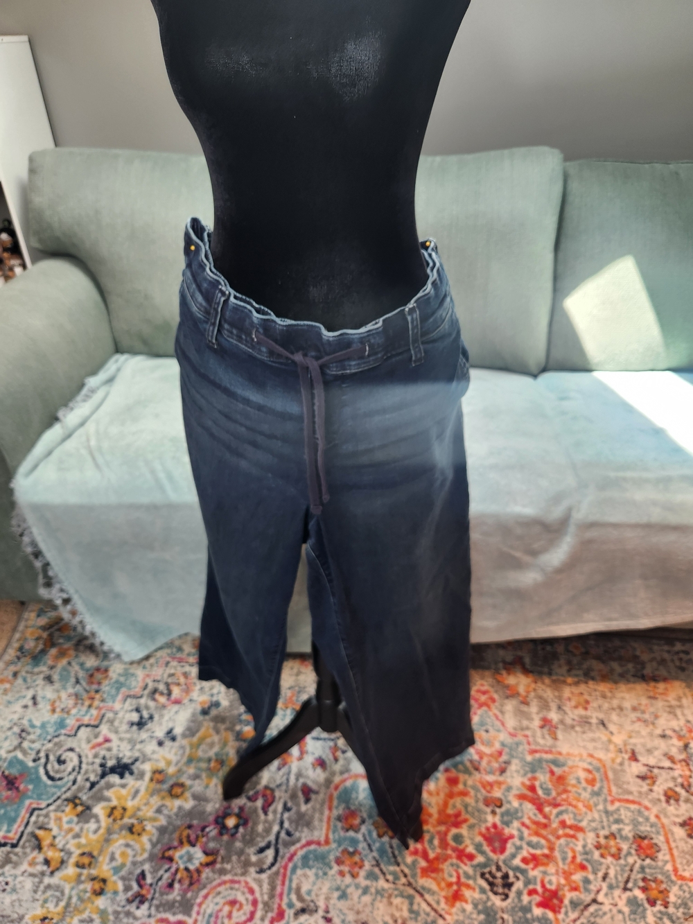 Torrid Dark Wash Wide-Leg Denim Pants Tie Waist 2X Short Like New